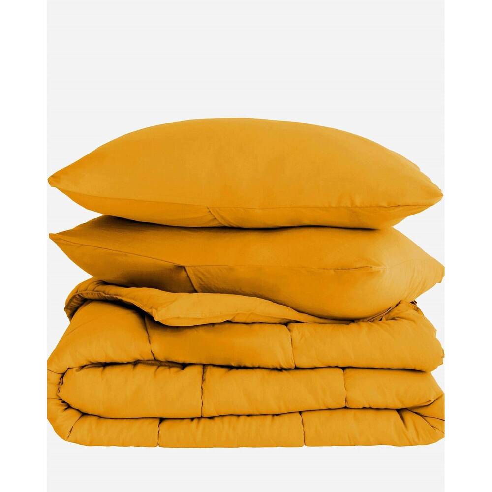NEW DANSKIN perform performex comforter set in honey mustard